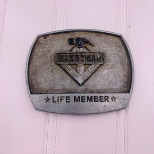 Vintage 1996 Handyman Club of America Life Member Brass Belt Buckle‎ 3.25"X2.5"